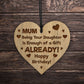FUNNY Birthday Gift For Mum From Daughter Engraved Wood Heart
