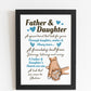 Father And Daughter Gift Black A4 Wooden Frame Fathers Day