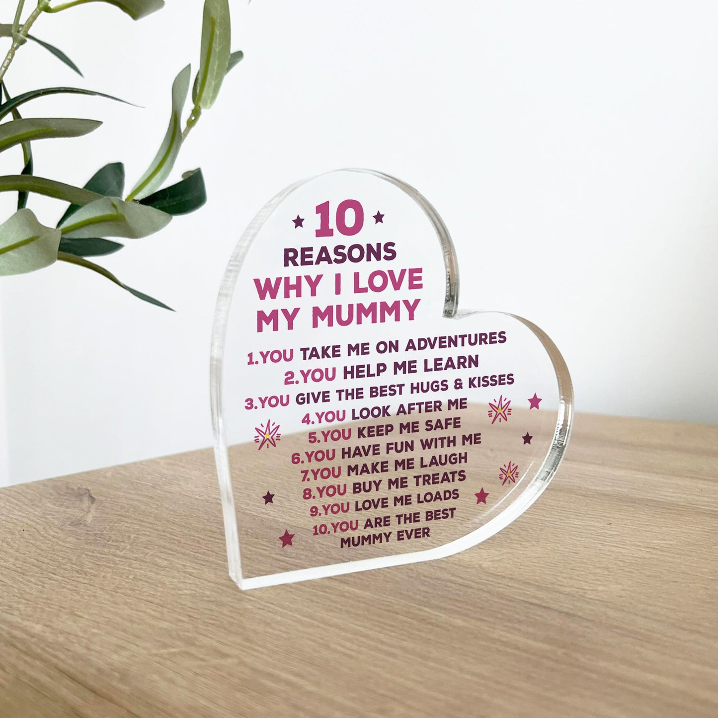 Mummy Gifts From Son Mother And Daughter Gifts Acrylic Heart