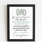 Novelty Gift For Dad FRAMED PRINT Thank You Gift For Dad Hero
