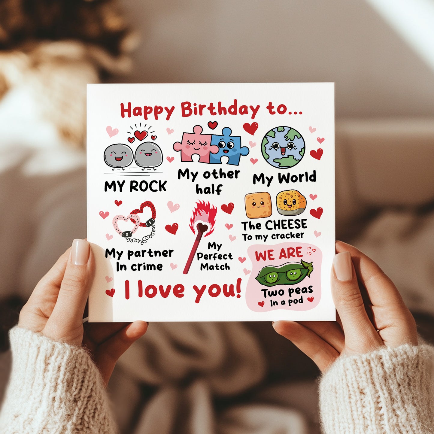 Happy Birthday To My Rock My Other Half My World Birthday Card