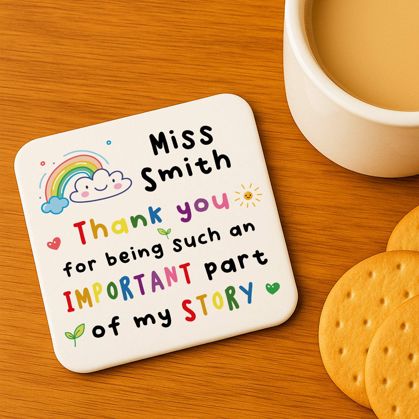 Teacher Coaster PERSONALISED Important Part Of My Story