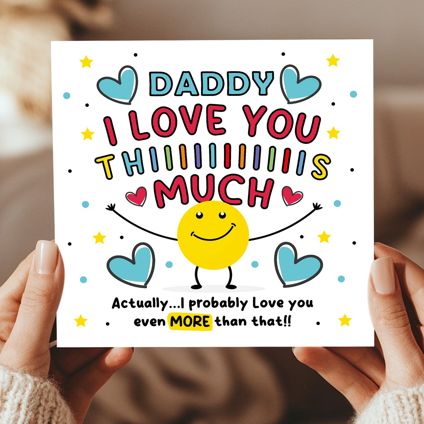 Card For Best Daddy I Love You This Much Daddy Birthday Card