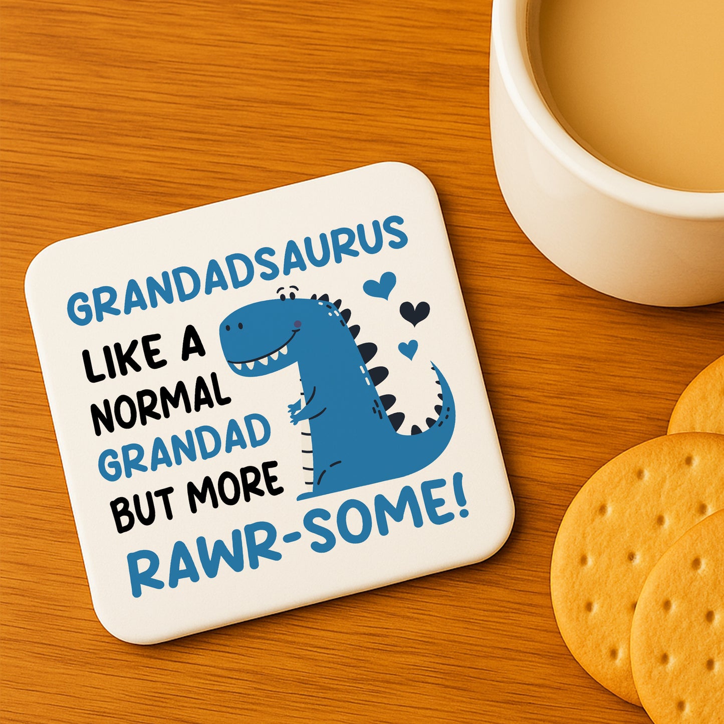 Grandad Coaster Novelty Grandadsaurus Funny Gift For Birthday