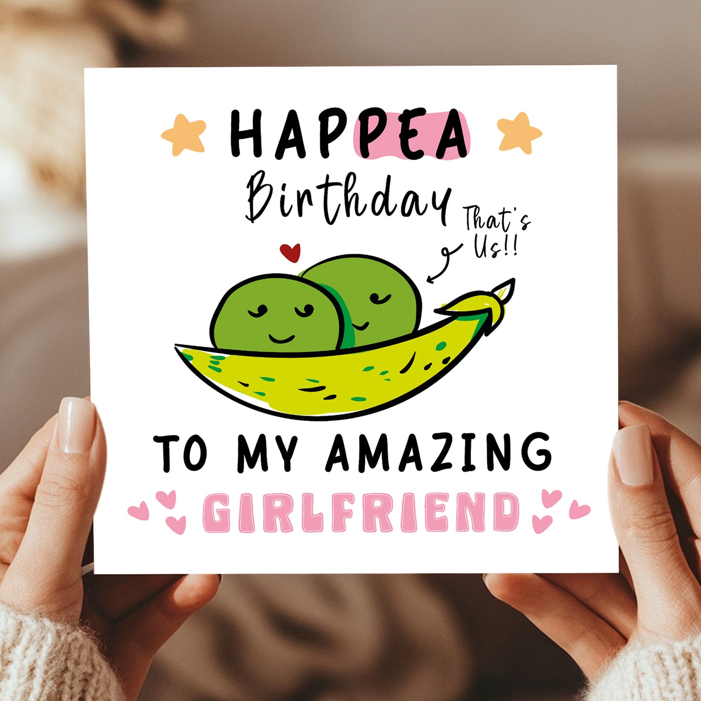 Funny Happy Birthday Card For Girlfriend With Kraft Envelope