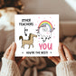 Funny Card For Teacher Thank You Card Leaving School Unicorn
