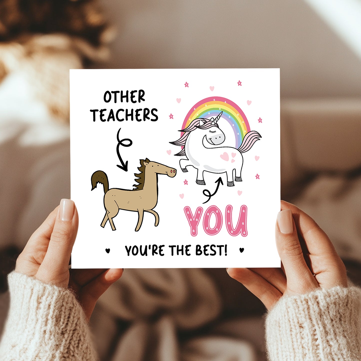 Funny Card For Teacher Thank You Card Leaving School Unicorn