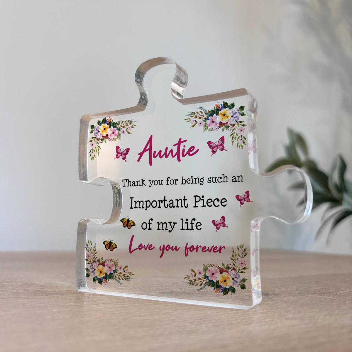 Love You AUNTIE Gift For Birthday Christmas Acrylic Plaque