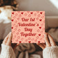 1st Valentines Card For Her Him 14x14 Card With Kraft Envelope