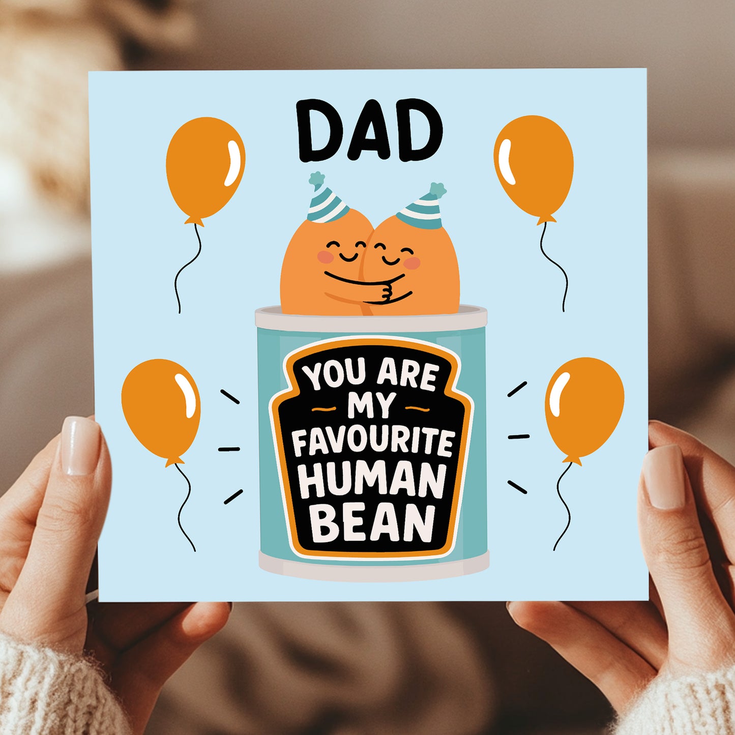 Fathers Day Card For Dad My Favourite Human Bean Card For Dad