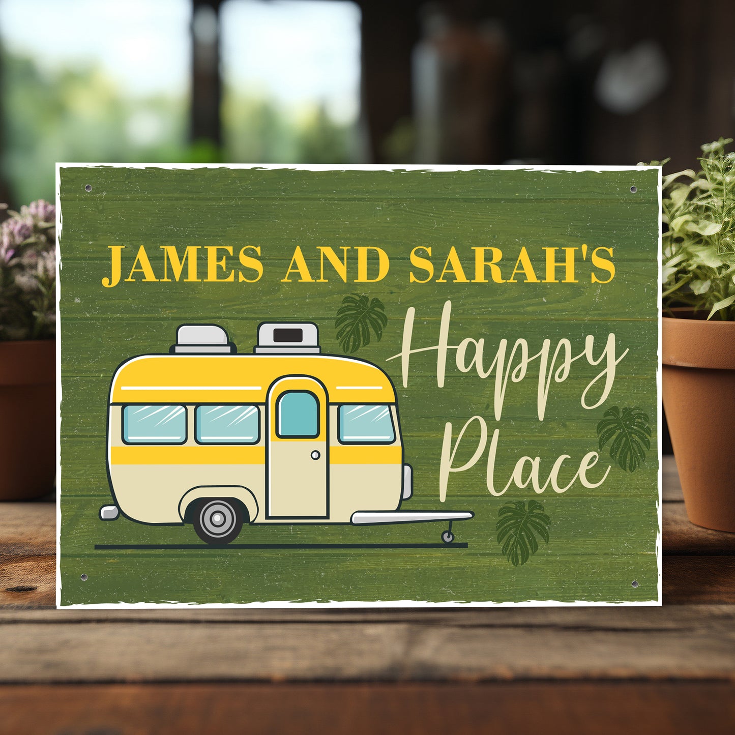 Gift For Caravan Personalised Caravan Sign Happy Place Sign