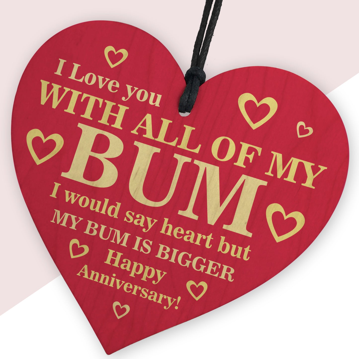 Funny Joke Anniversary Gift For Him Her Hanging Heart Plaque