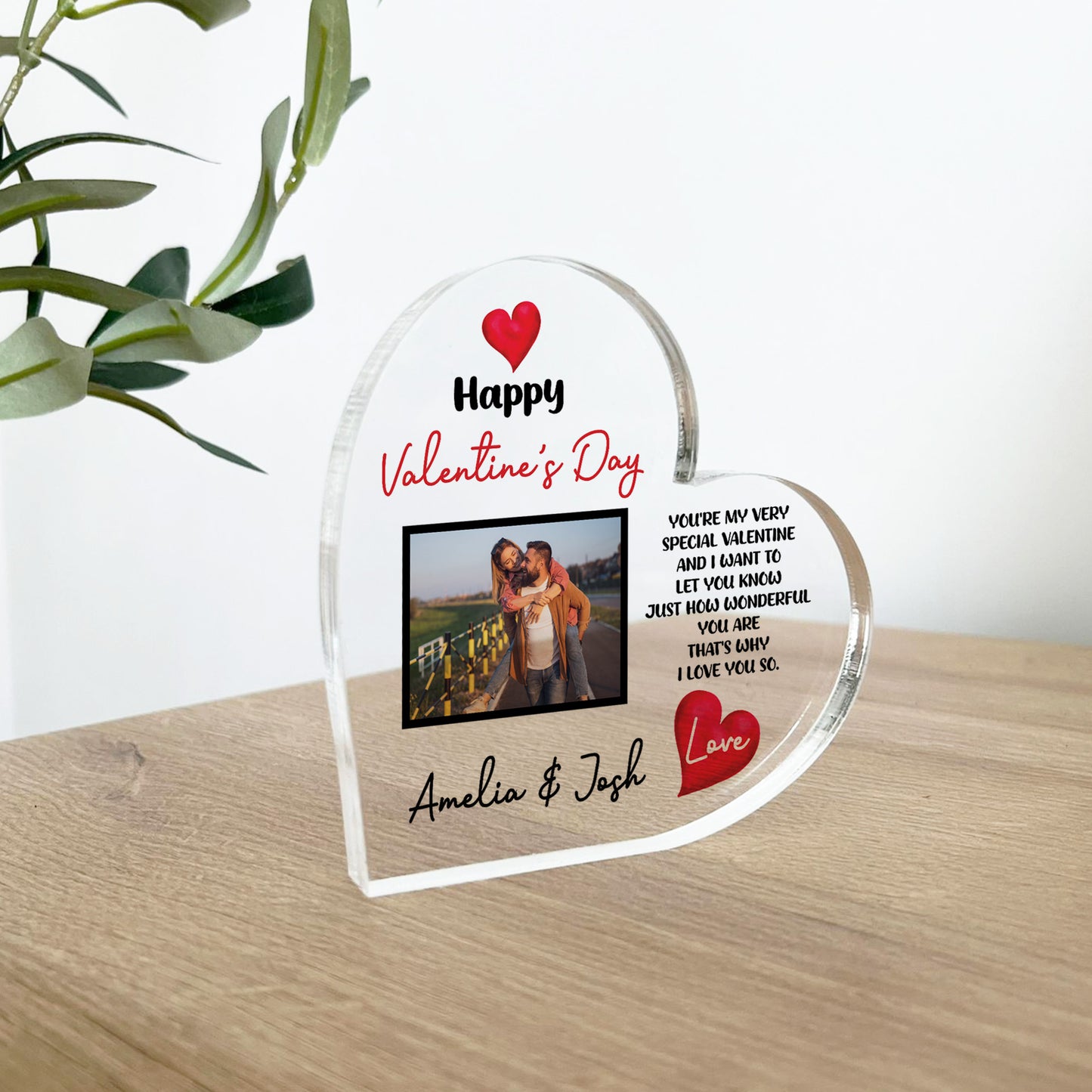 Happy Valentines Day Gift For Him Her Personalised Photo Plaque