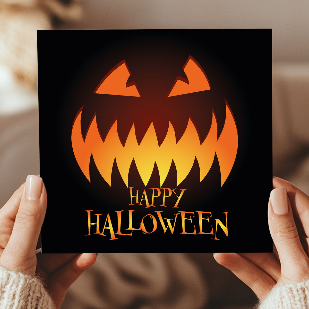 Happy Halloween Card With Pumpkin Halloween Card With Envelope