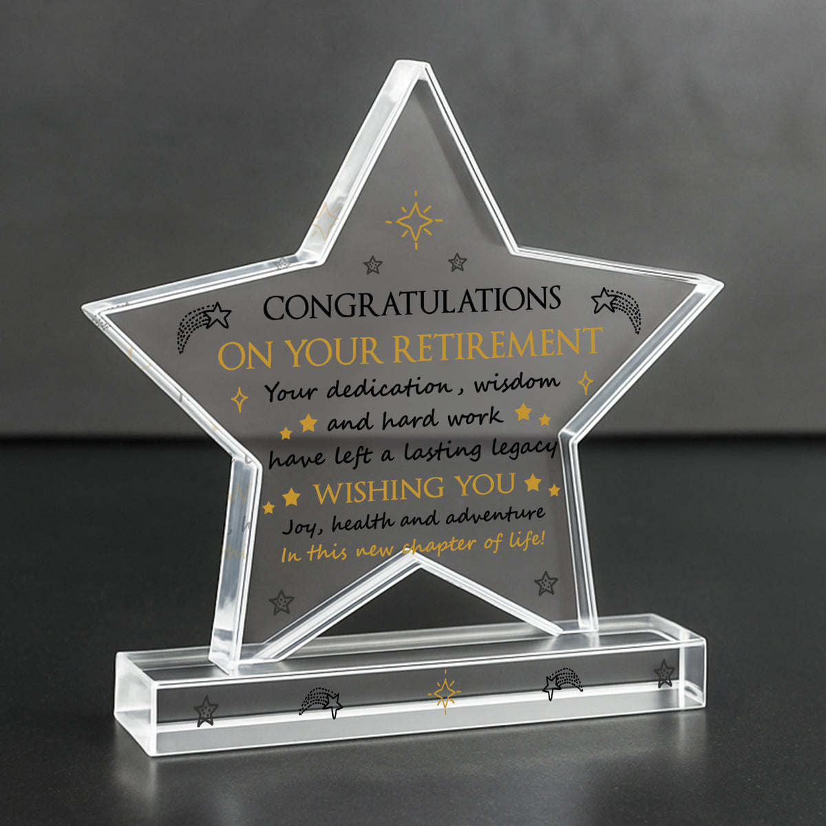 Retirement Gifts for Women Men Unique Acrylic Star Plaque