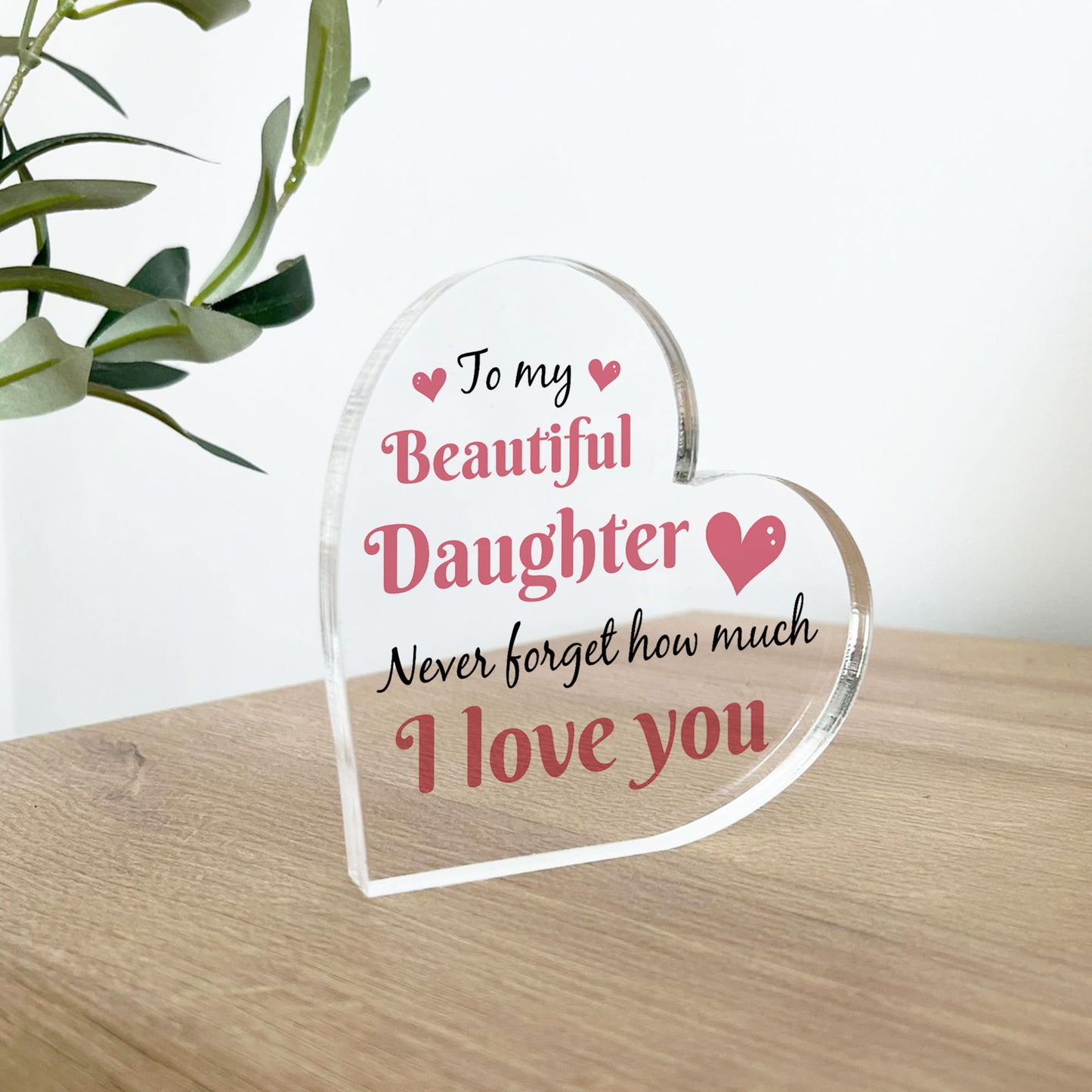 Gifts for Daughter Christmas Birthday Gifts Acrylic Heart Plaque