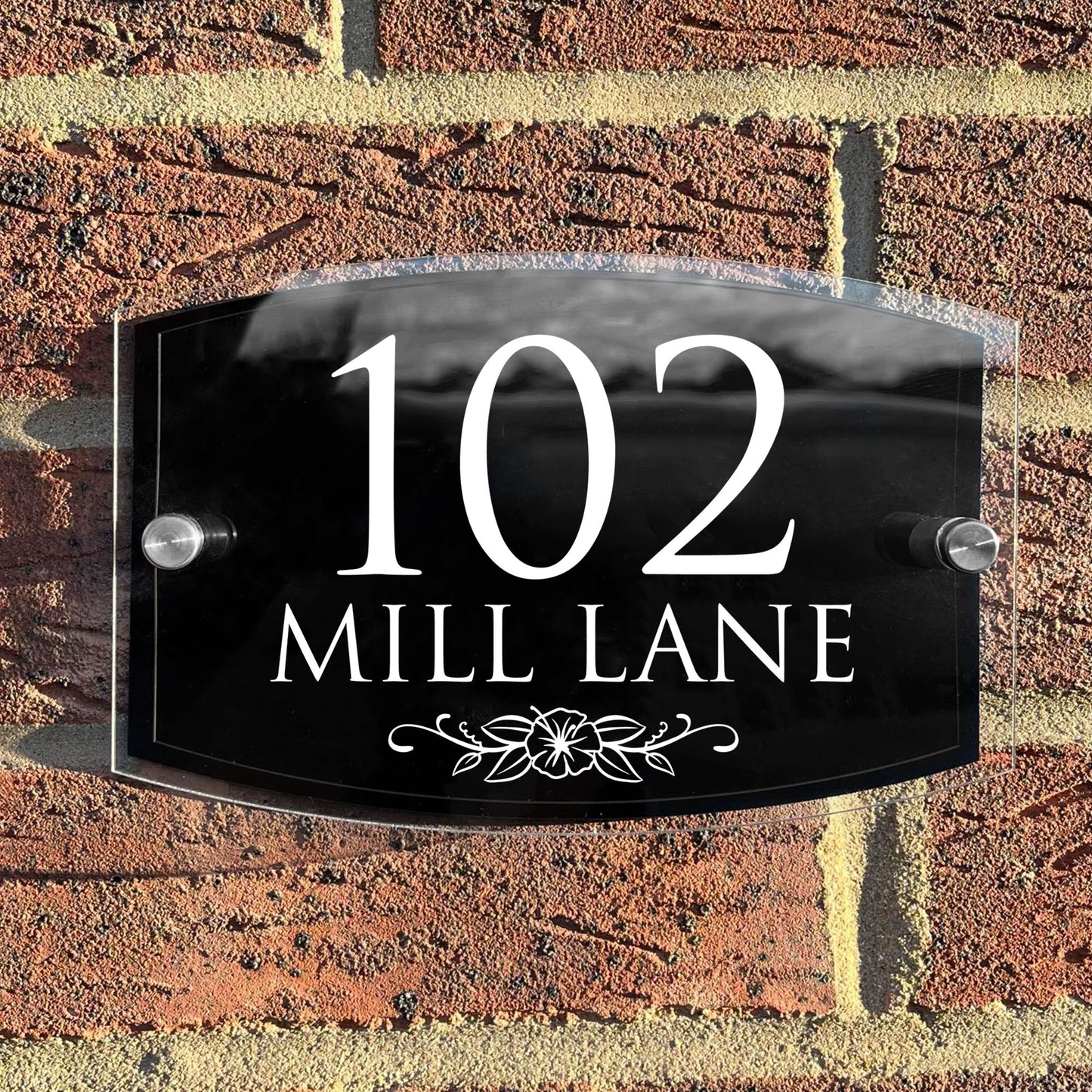 Contemporary House Number Sign Plaque 200x130mm Acrylic Sign
