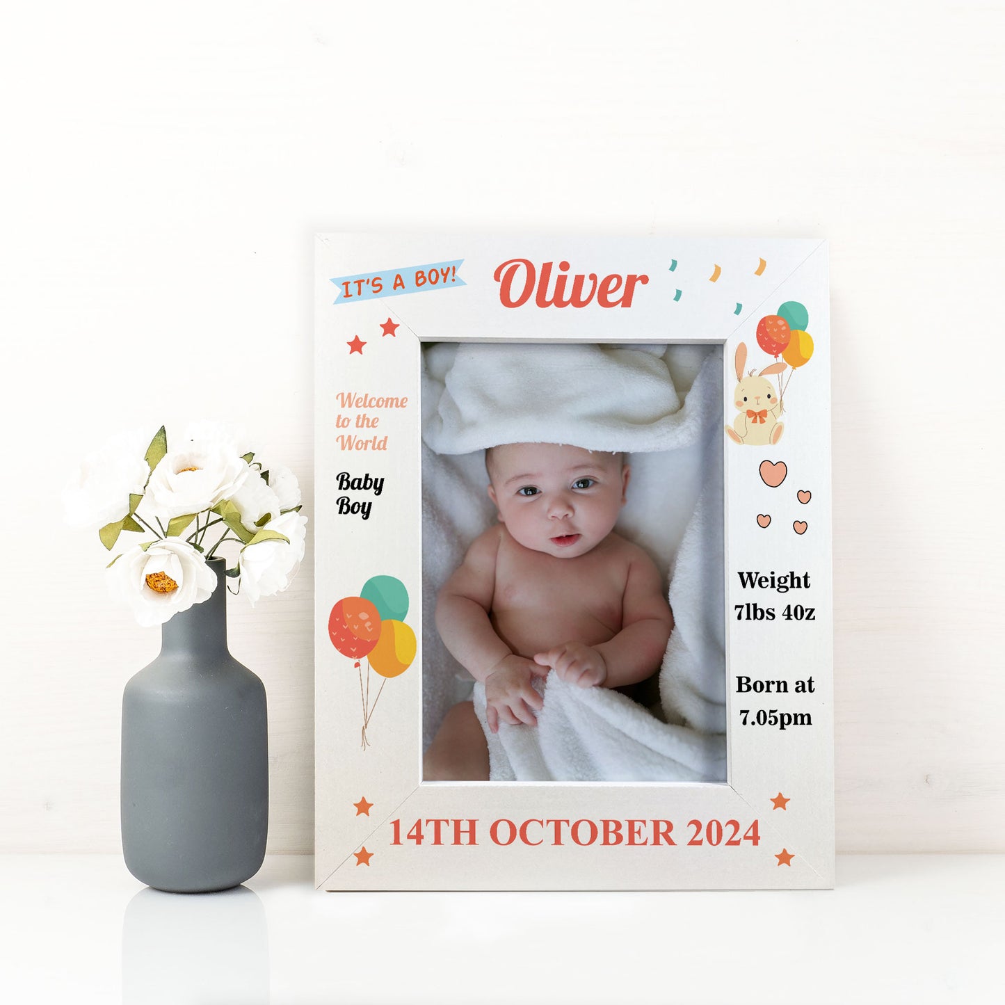 Photo Frame For Baby Boy Girl Birth Details Personalised Gift