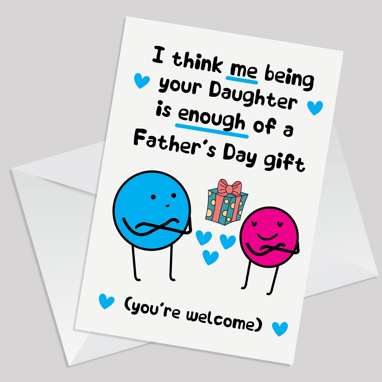 Funny Fathers Day Cards for Dad Daddy Father's Day from Daughter