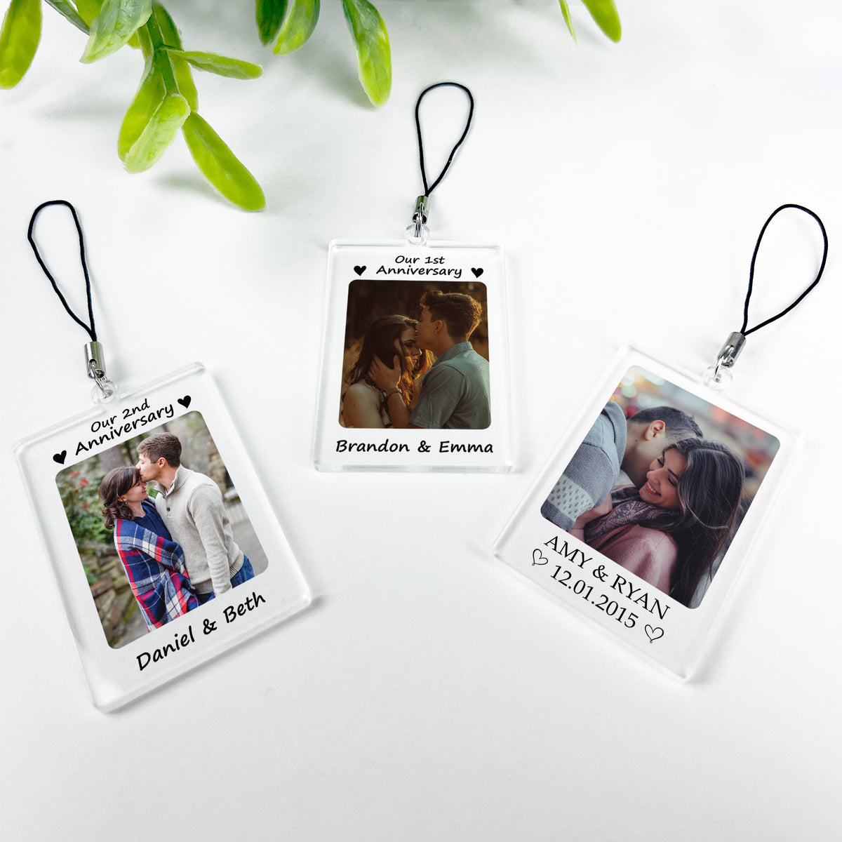Custom Couple Keychain Personalised 1st Anniversary Gifts