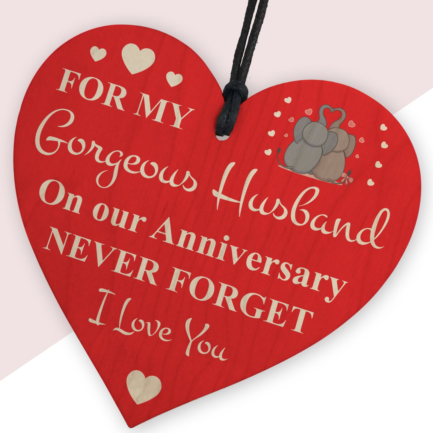Husband Anniversary Husband Gifts From Wife Wooden Hanging Heart