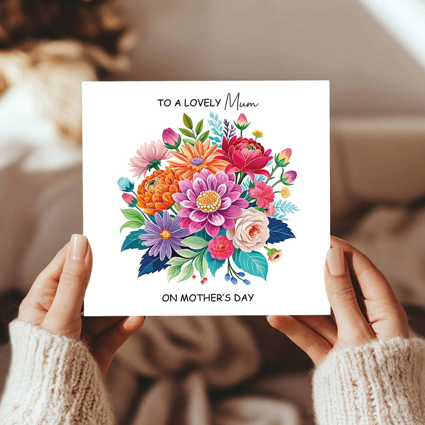 Mothers Day Card For Mum Lovely Mum On Mothers Da, Mum Card