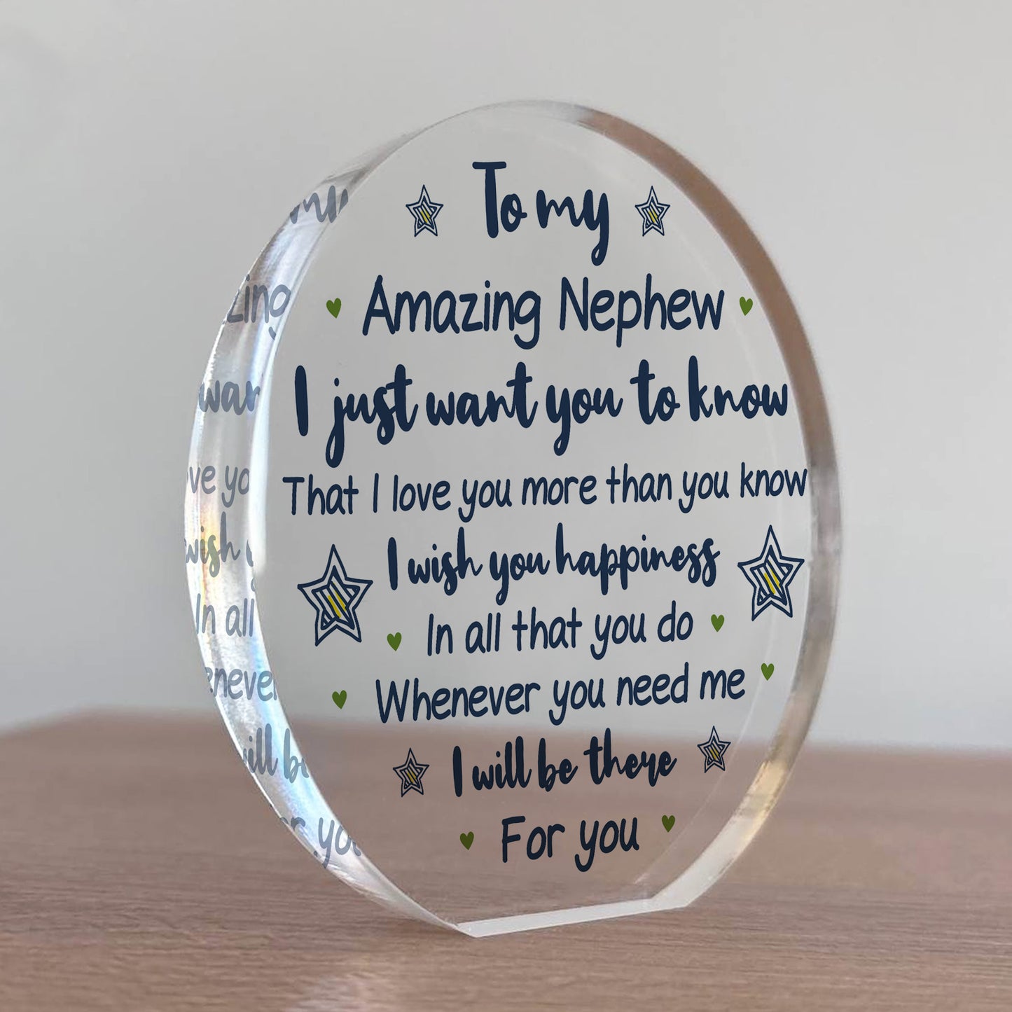 To My Amazing Nephew Gift From Auntie Uncle Freestanding Plaque