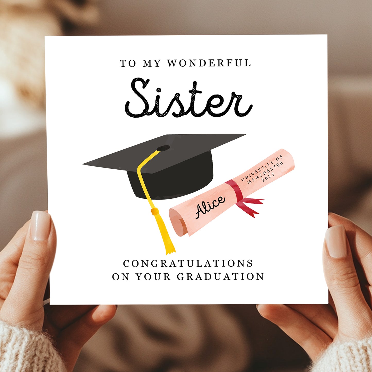 Personalised Graduation Card Sister Congratulations Well Done
