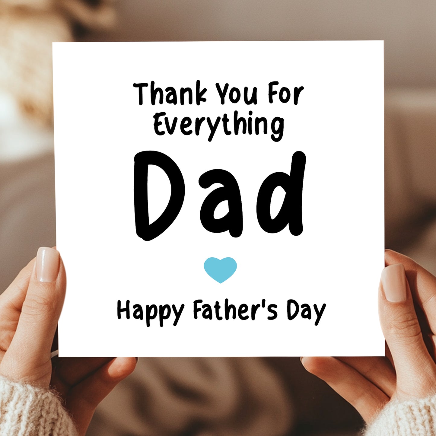 Fathers Day Card For Dad With Kraft Envelope Thank You Card