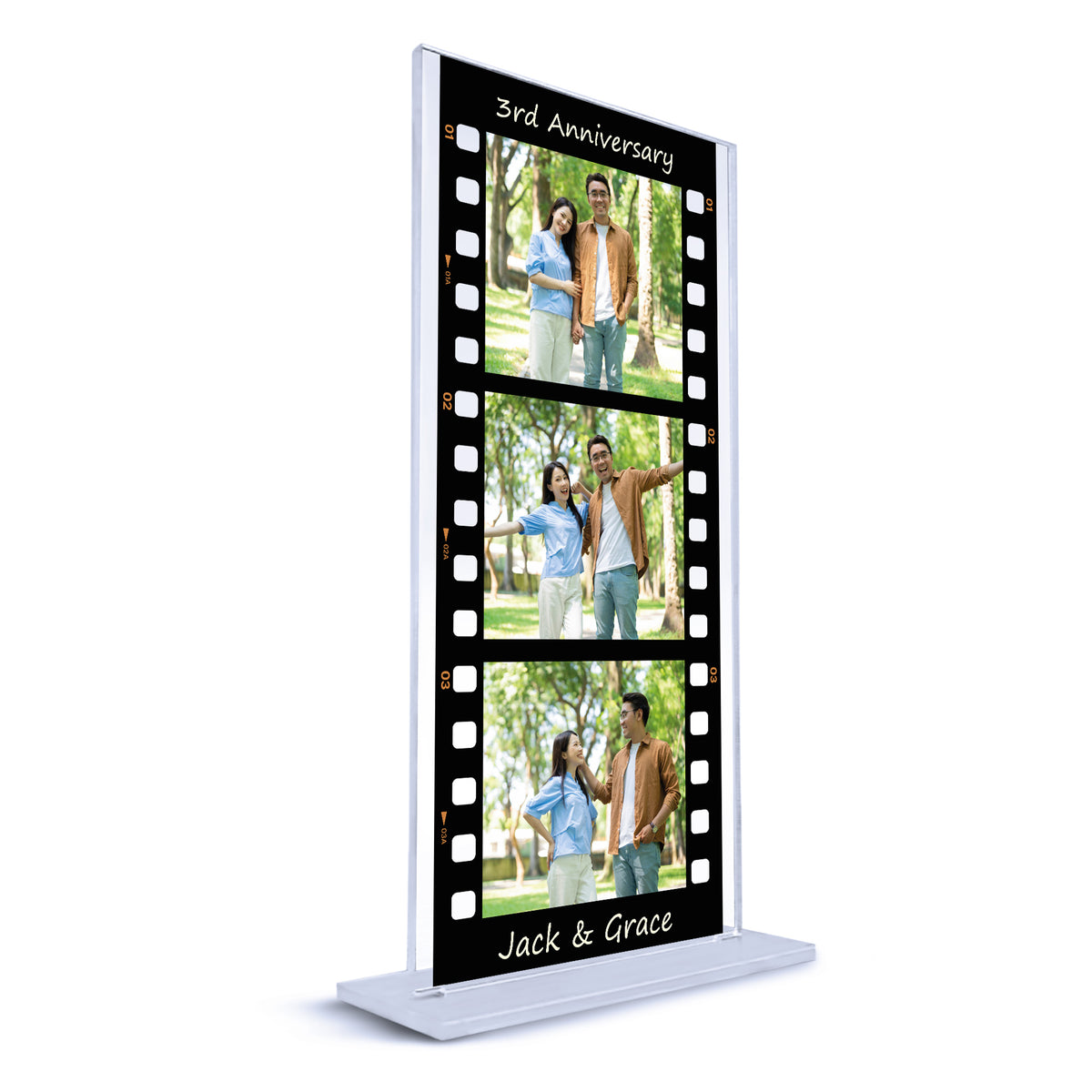 Gift For 3rd Anniversary Personalised Retro Photo Collage Plaque