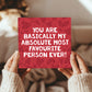 Valentines Card For Him Her MOST FAVOURITE PERSON EVER