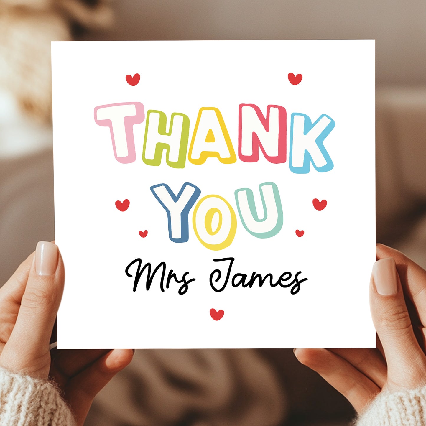 Personalised Teacher Thank You Cards End of Term Leaving School