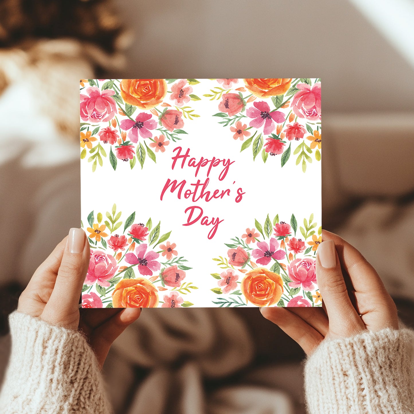 Mothers Day Card, Card For Mum, Floral Design, Card For Mum