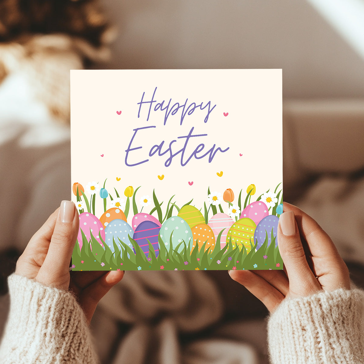 Easter Card, Pastel Easter Card, Card For Easter, Easter Wishes
