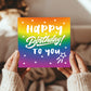 Multi Coloured Happy Birthday To You Card For Men Women