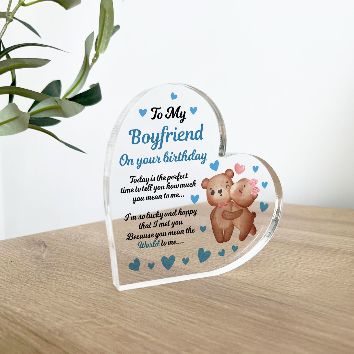 To My Boyfriend On Your Birthday Acrylic Plaque Birthday Gift