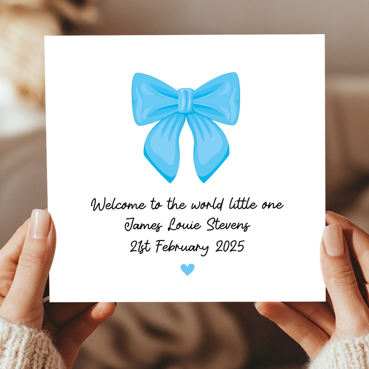 Welcome To The World Little One Baby Boy Card Personalised