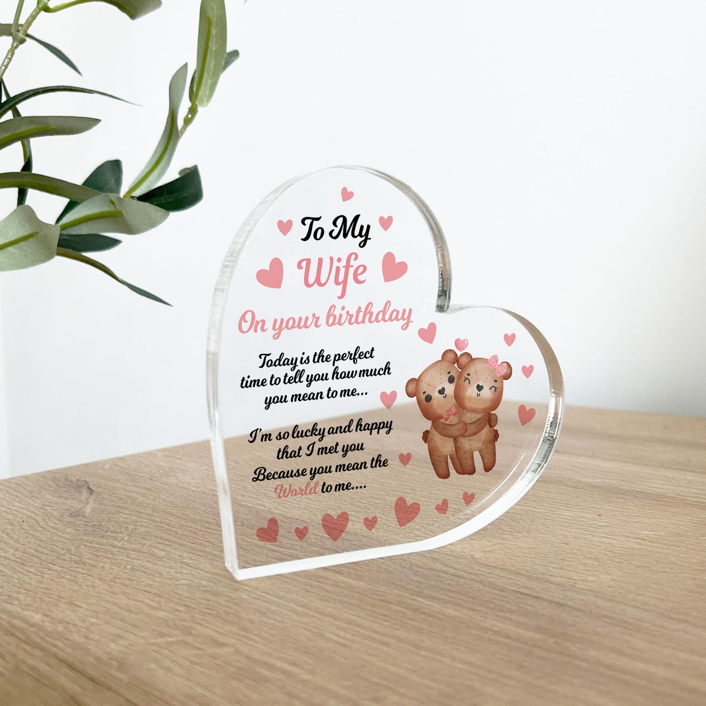 To My Wife On Your Birthday Acrylic Plaque Birthday Gift