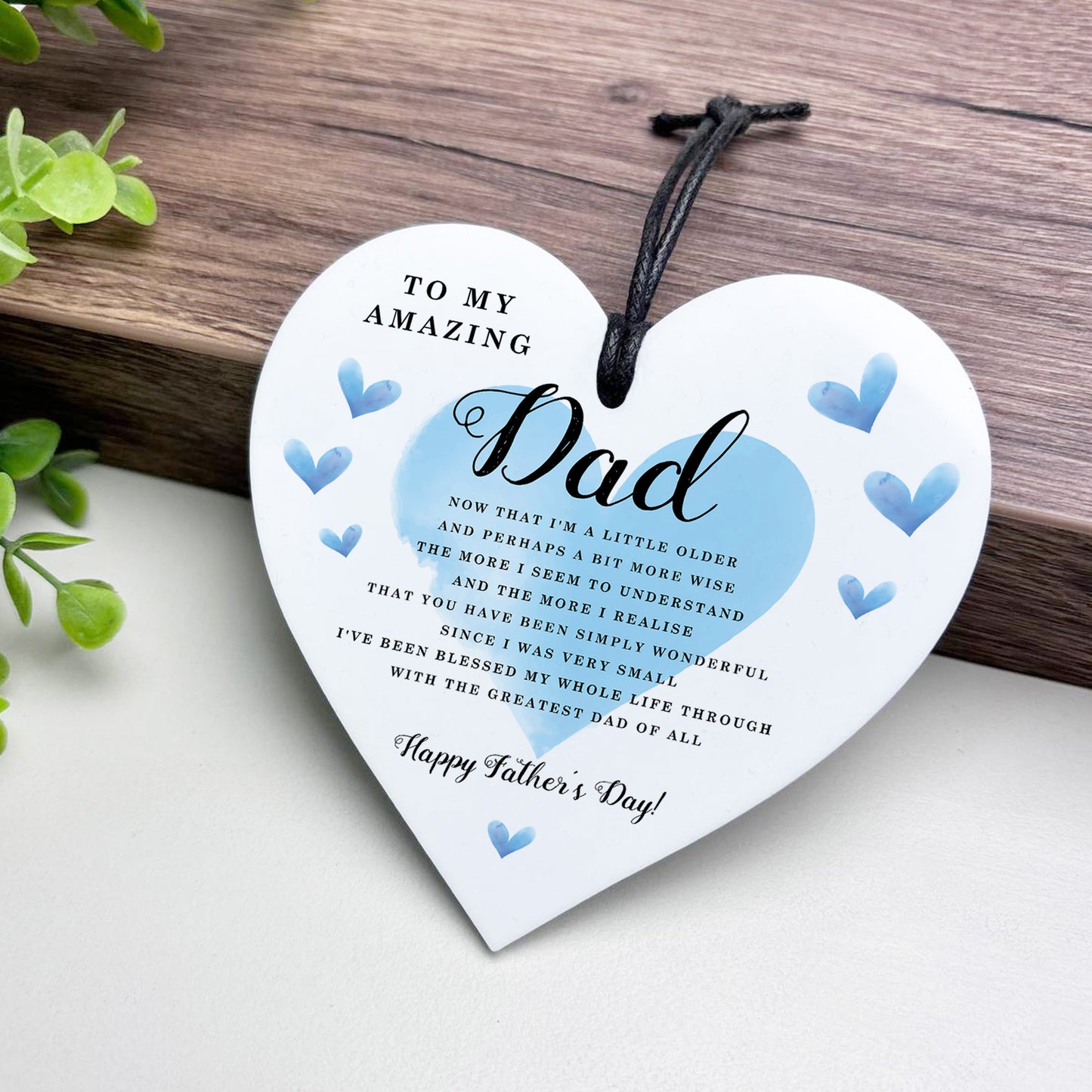 Dad Fathers Day Hanging Heart Gift For Dad From Daughter Son