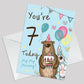Youre 7 Today Birthday Card Seventh Birthday Card For Son