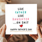 Funny Fathers Day Card For Dad From Daughter With Kraft Envelope