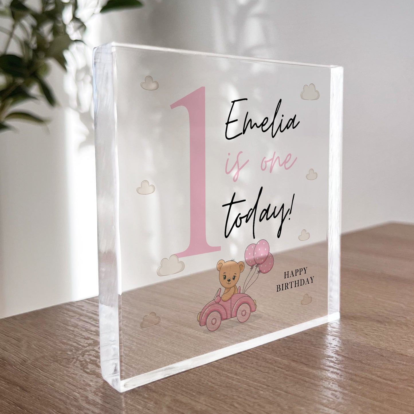 1st Birthday Gift For Baby Girl ONE TODAY Personalised Plaque
