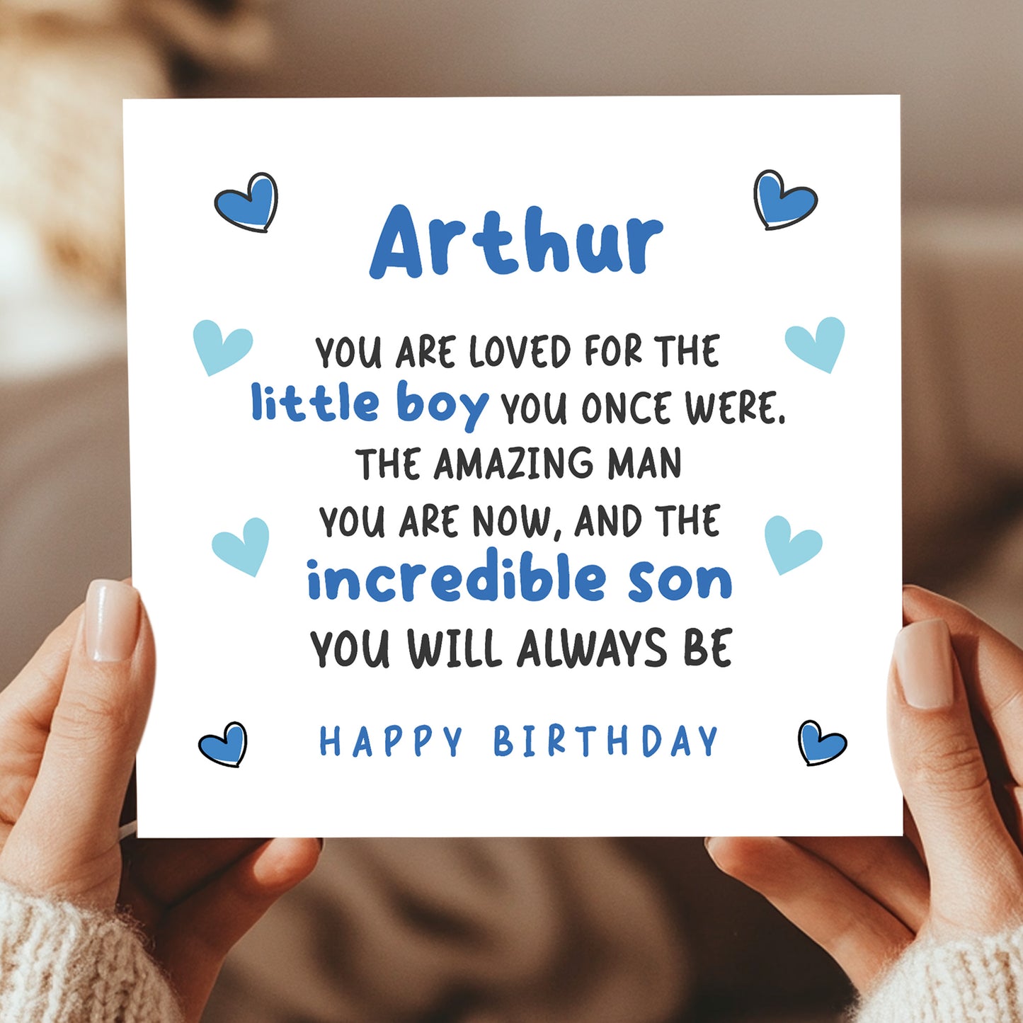 Son Birthday Card Personalised With Any Name Incredible Son Card