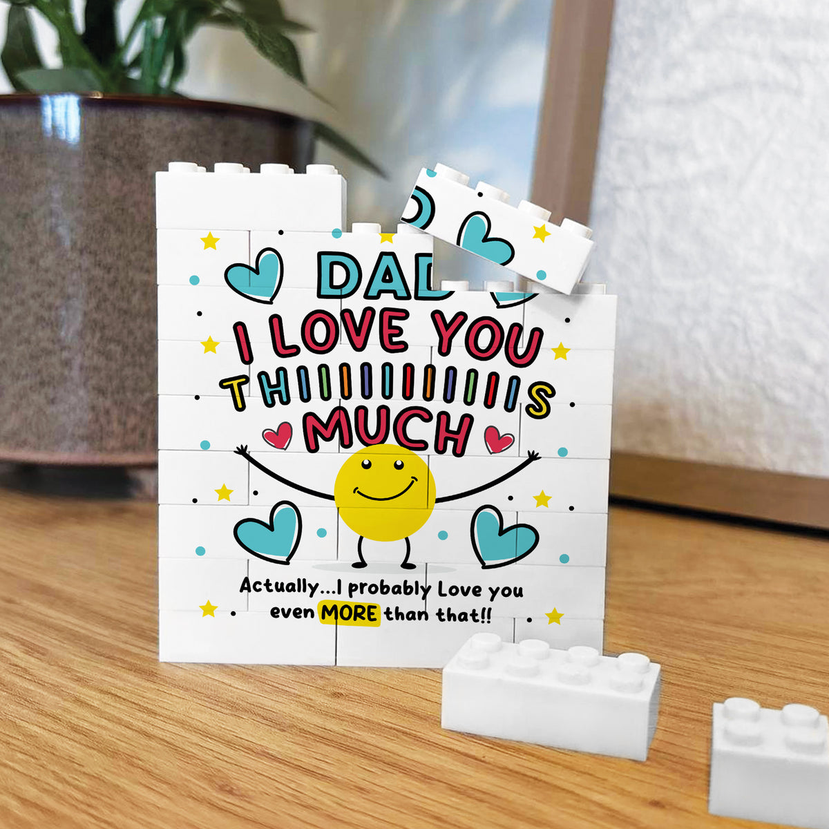Dad Gift Building Block Puzzle Gift Love You This Much Gift