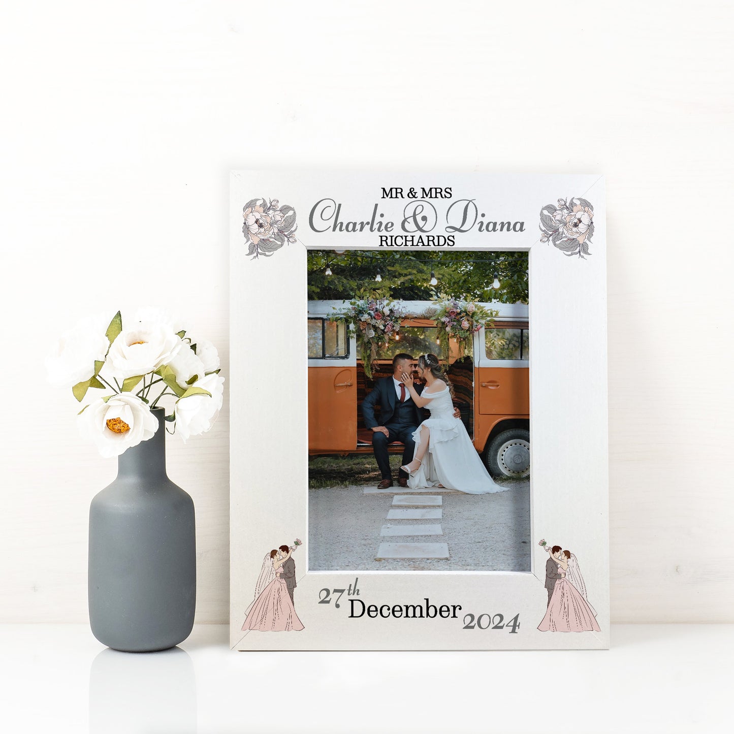 PERSONALISED Wedding Photo Frame Wedding Day Gift Anniversary