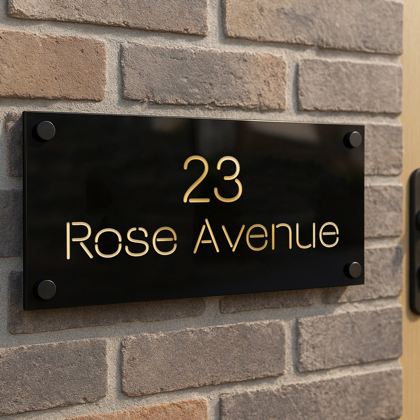 House Sign Door Number Laser Engraved Personalised Address Sign