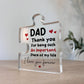 Gifts for Dad Fathers Day Puzzle Plaque Gift for Him Dad Gifts