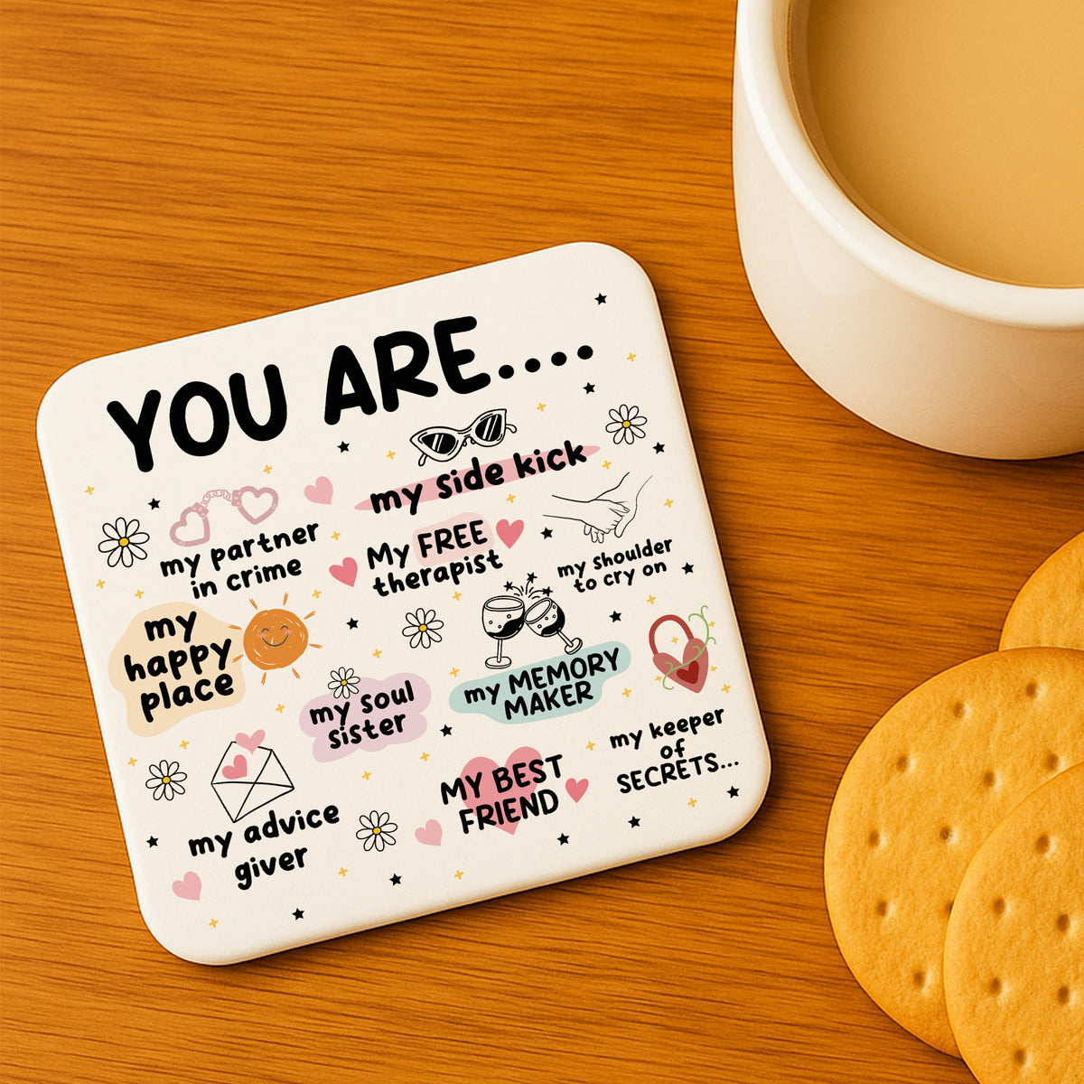 Christmas Birthday Gift For Best Friend Bestie Coaster