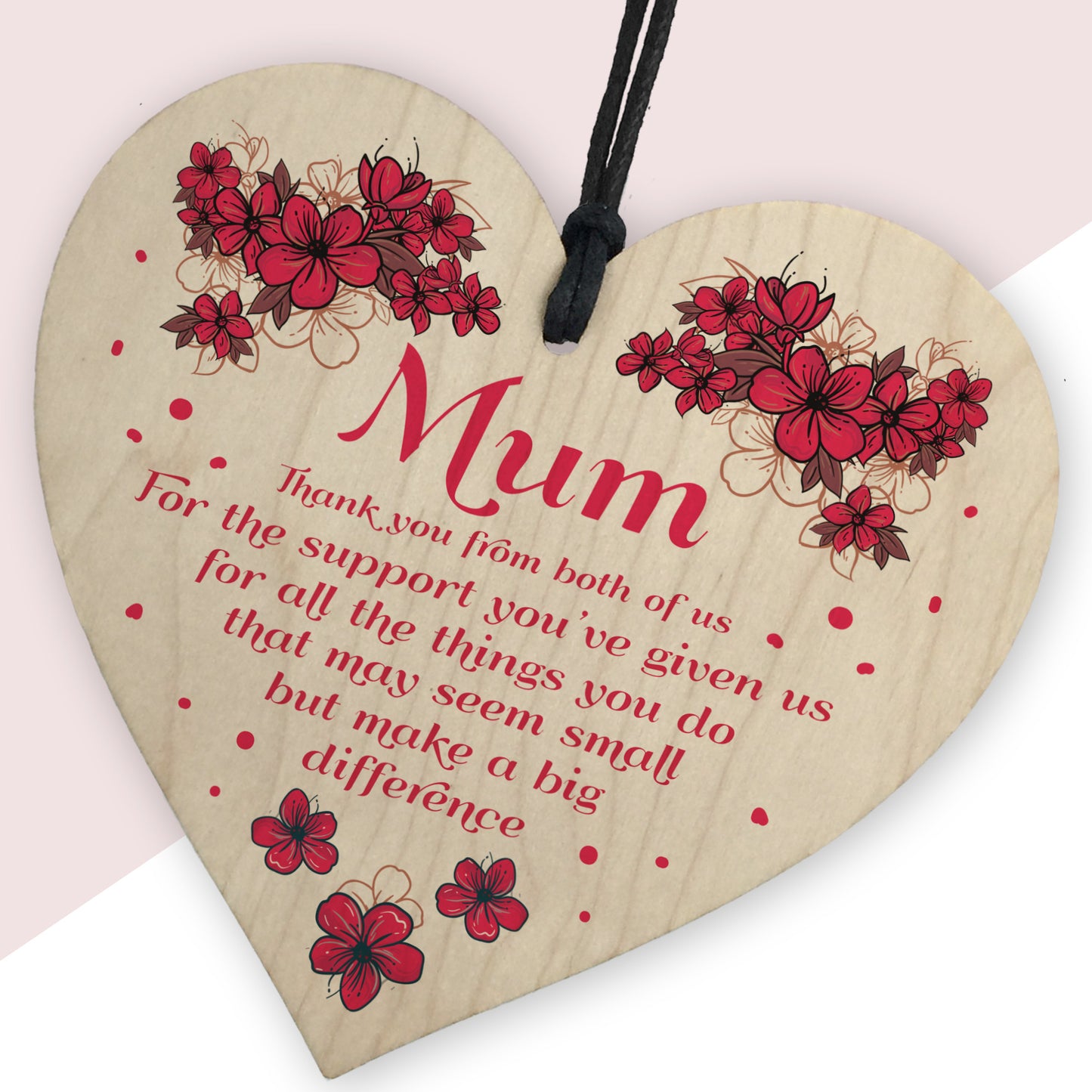 Thank You Mum Cute Love Mothers Day Plaque Floral Gift For Mummy