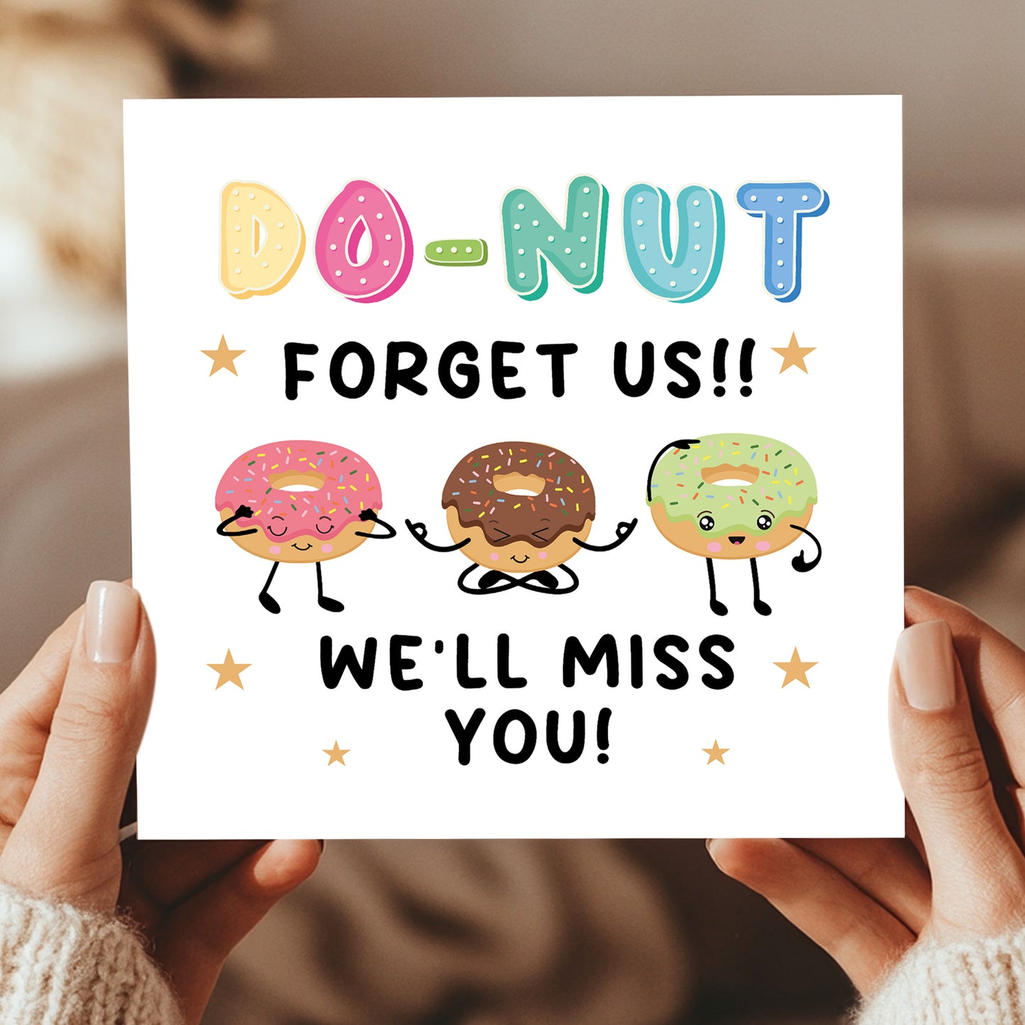 DONUT FORGET US WE WILL MISS YOU Card For Colleague Leaving Job